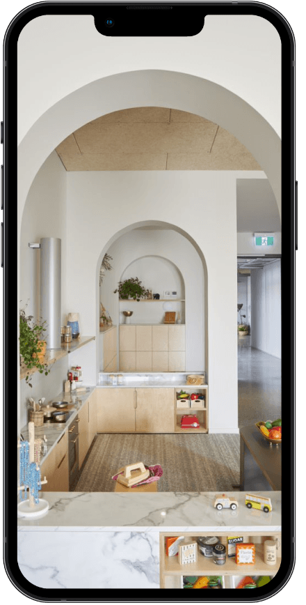 iPhone containing a modern centre child's play kitchen